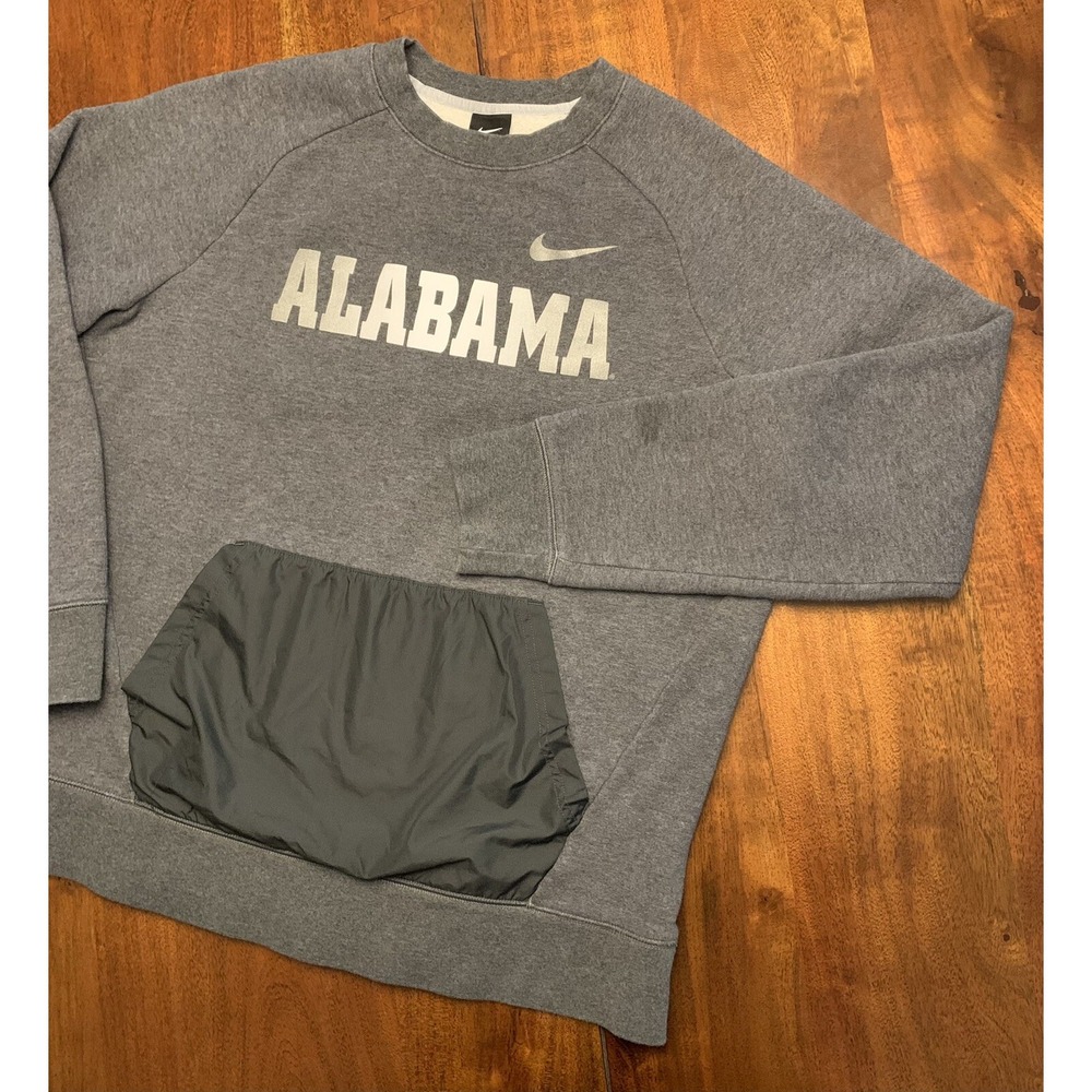 Alabama Crimson Tide Nike Pocket Hybrid Crew Sweatshirt Mens M/L Gray Fleece